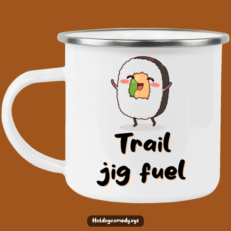 Funny Sushi Camping Mug: Durable Dancing Sushi Cup, Perfect Outdoor Japanese Food Gift