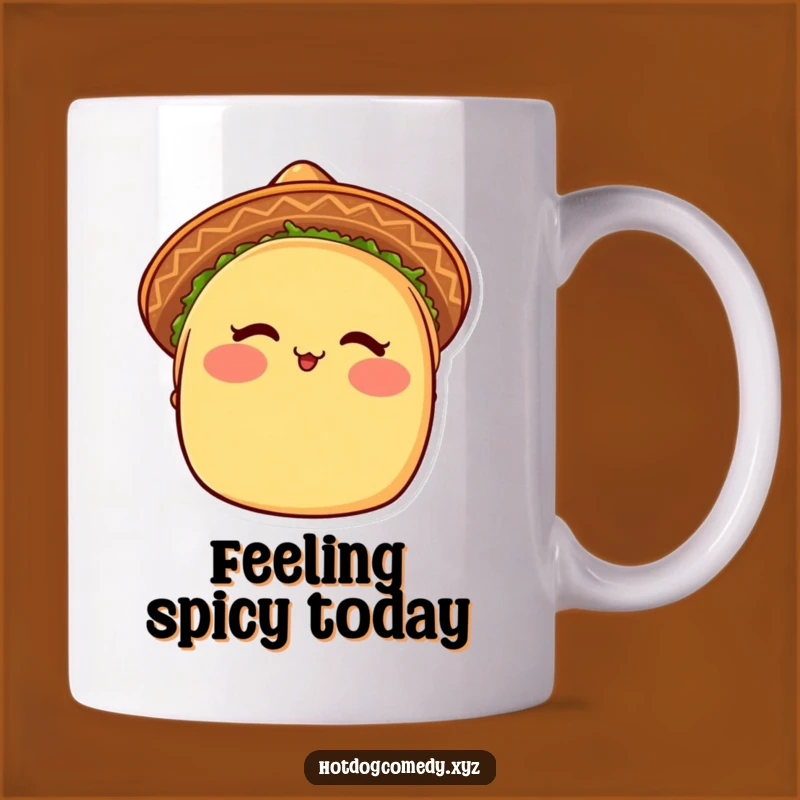 Funny Taco Winking Mug: Adorable Blushing Taco with Sombrero, Perfect Funny Mexican Food Gift