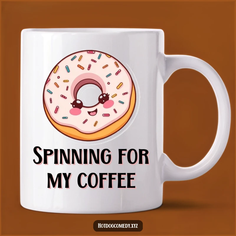 Funny Spinning Donut Mug - Delightful Sprinkled Treat Gift for Sweet Lovers