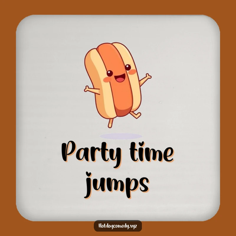 Funny Hot Dog Jumping Drink Coaster - Protect Surfaces with Fun