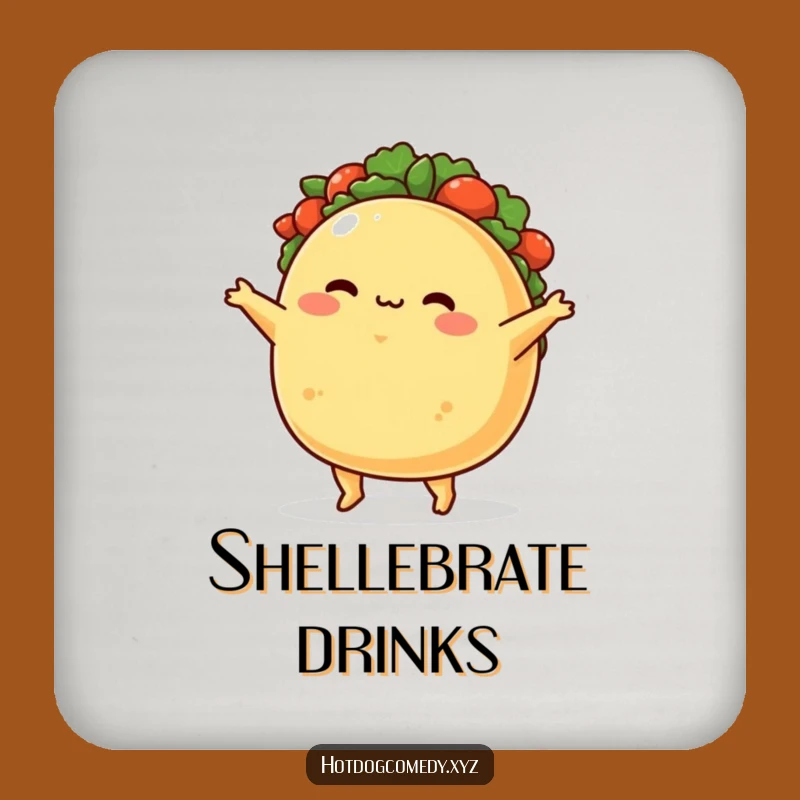 Funny Taco Coasters: Set of Blushing Taco Jig Designs - Protect Surfaces with Funny Flair