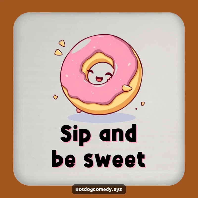 Funny Donut Coasters: Set of Giggling Donut Designs for a Sweet Funny Gift