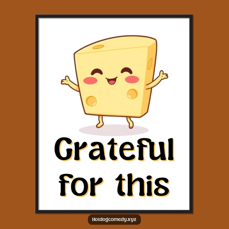 Funny Cheese Dance Poster: Wiggling Cheese Art for a Cheerful, Funny Gift