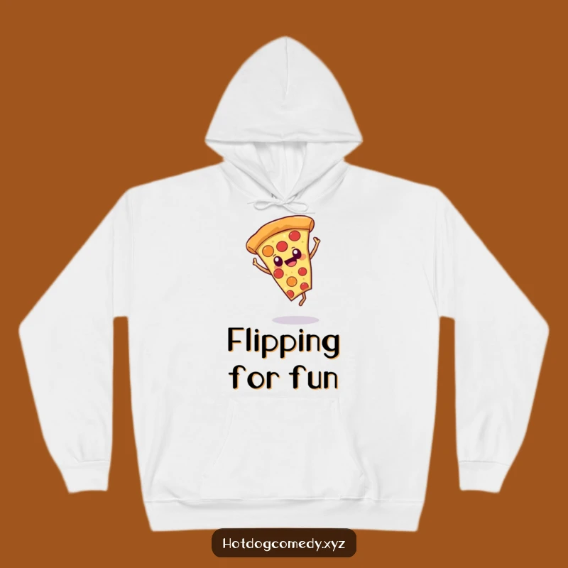 Cozy Funny Pizza Cartwheel Hoodie - Warm & Cheerful Gift