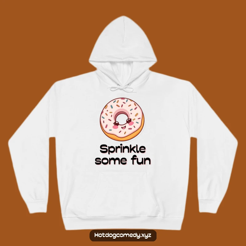 Funny Donut Spin Hoodie - Cozy Sprinkled Treat Sweatshirt for Sweet Comfort