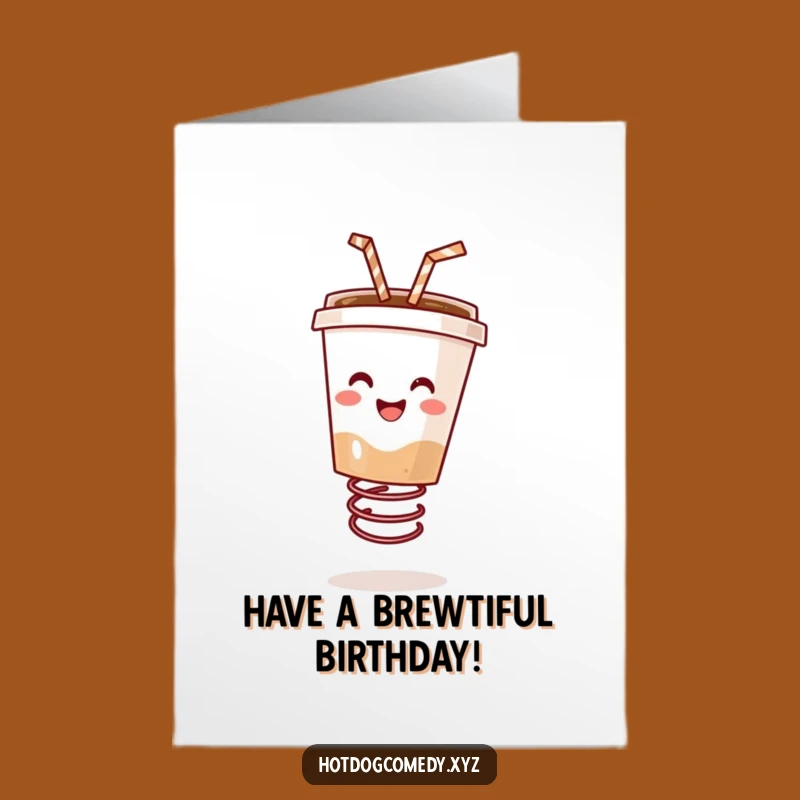 Free Printable Bouncing Coffee Birthday Card - Fun Downloadable Gift for Coffee Lovers