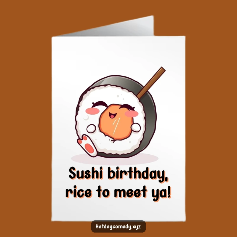 Free Printable Winking Sushi Birthday Card - Funny Downloadable Gift for Sushi Lovers