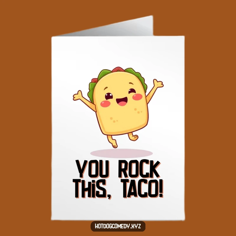 Free Printable Jumping Taco Congratulations Card - Whimsical Downloadable Gift for Success