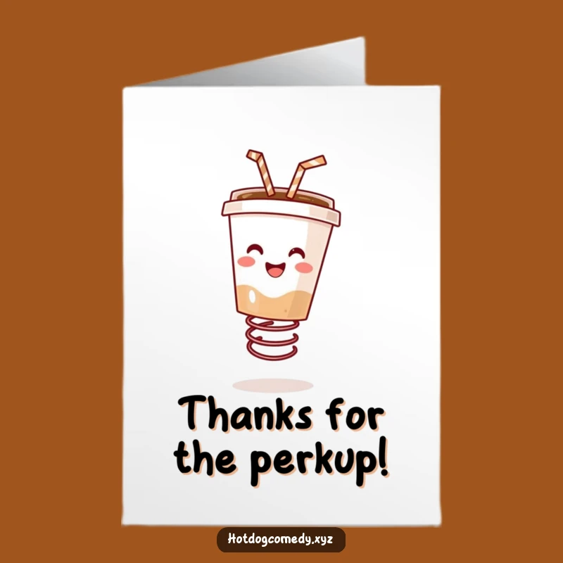 Free Printable Bouncing Coffee Thank You Card - Playful Downloadable Gift for Gratitude