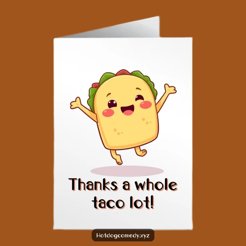 Free Printable Jumping Taco Thank You Card - Playful Downloadable Gift for Gratitude