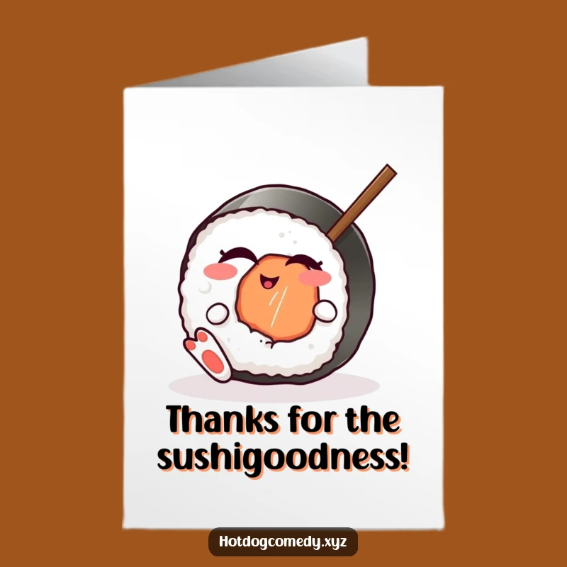 Free Printable Winking Sushi Thank You Card - Playful Downloadable Gift for Gratitude