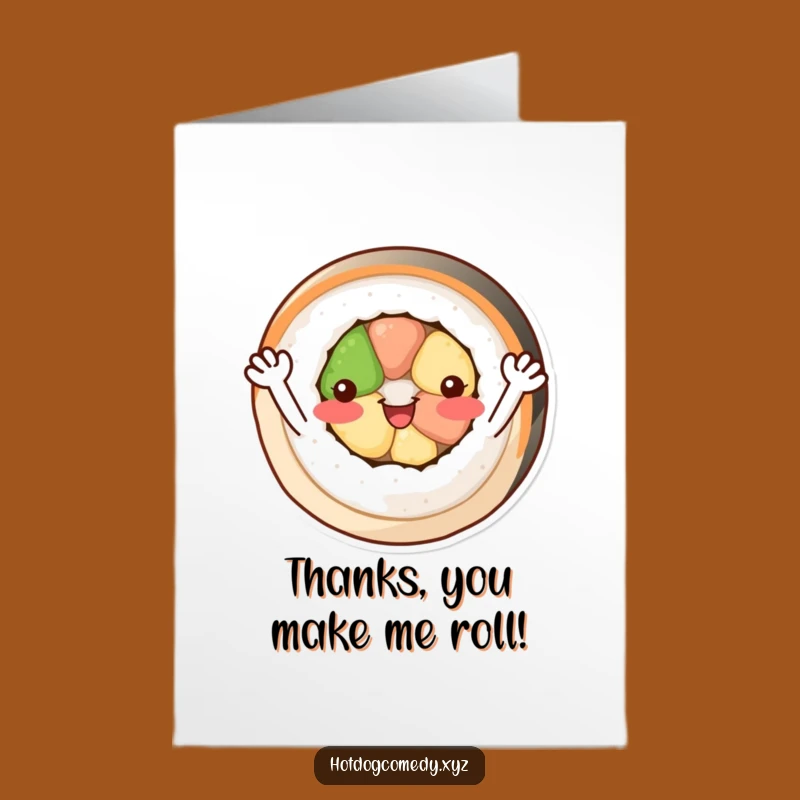 Free Printable Thank You Card: Sushi Roll Thanks, Cute Downloadable!