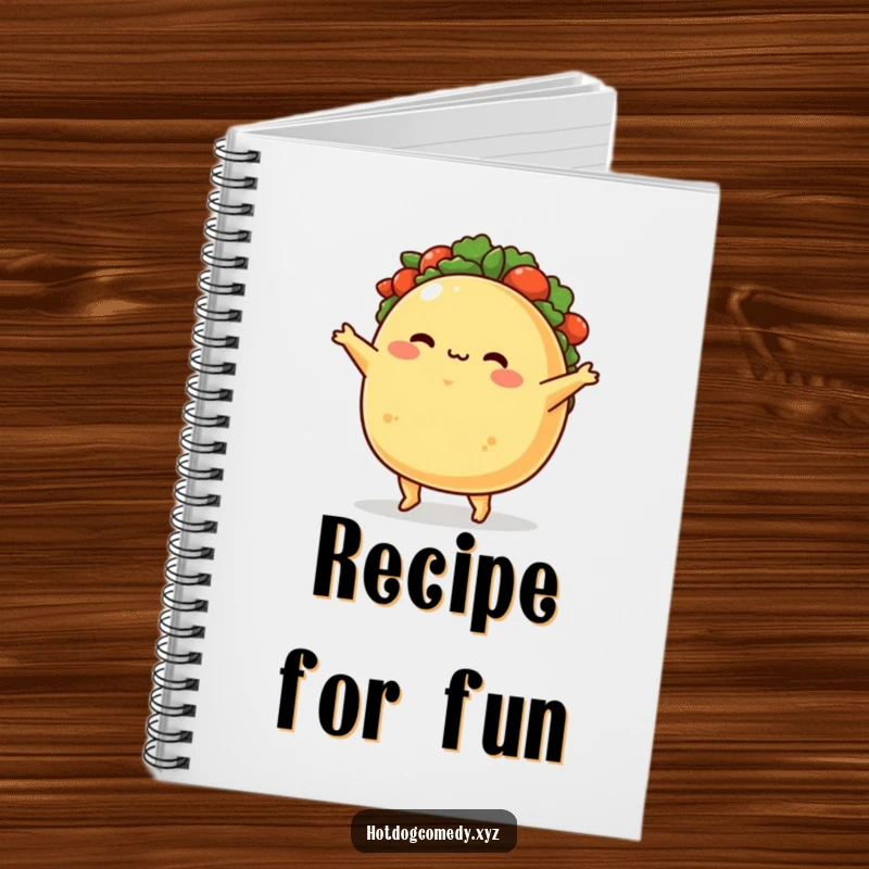 Funny Notebook: A plump, blushing taco character happily jigs across the cover, inspiring fun and creative notes.