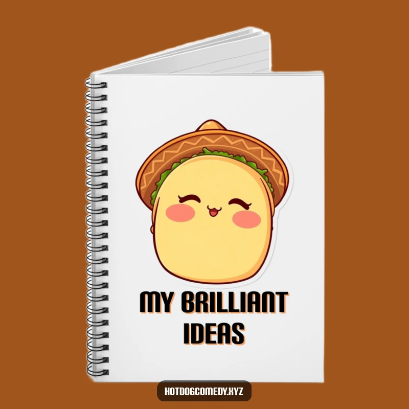 Funny Taco Notebook: Jot Down Ideas with a Blushing Winking Taco, Perfect Funny Gift