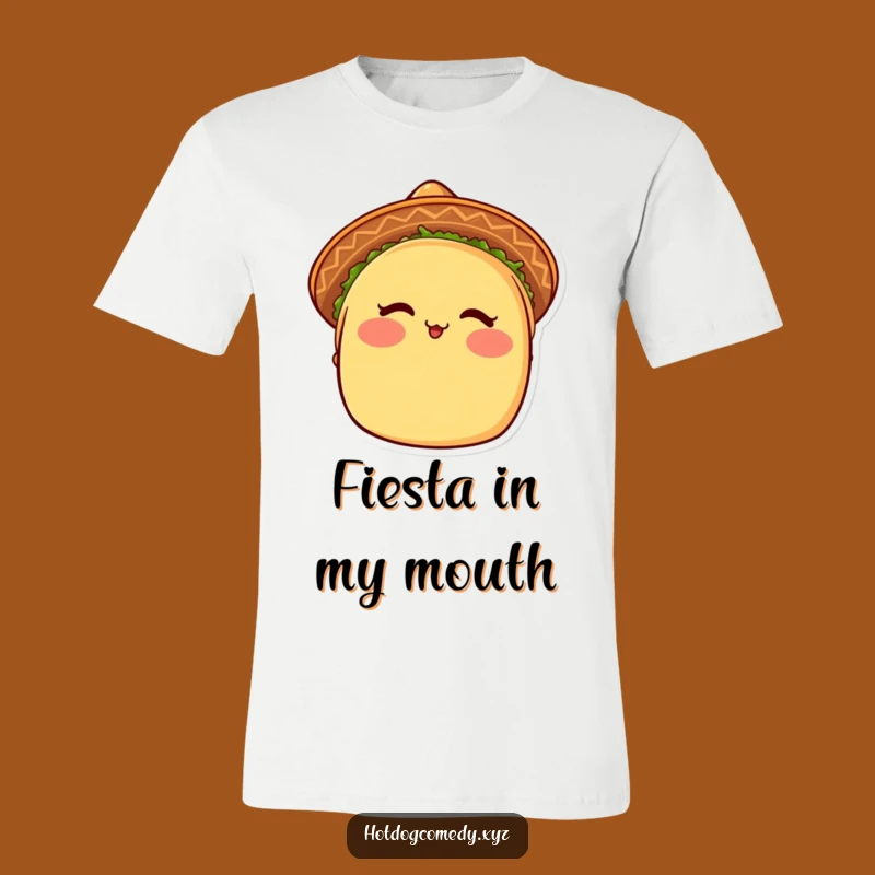 Funny Winking Taco T-Shirt: Hilarious Blushing Taco with Sombrero, Perfect Funny Mexican Apparel
