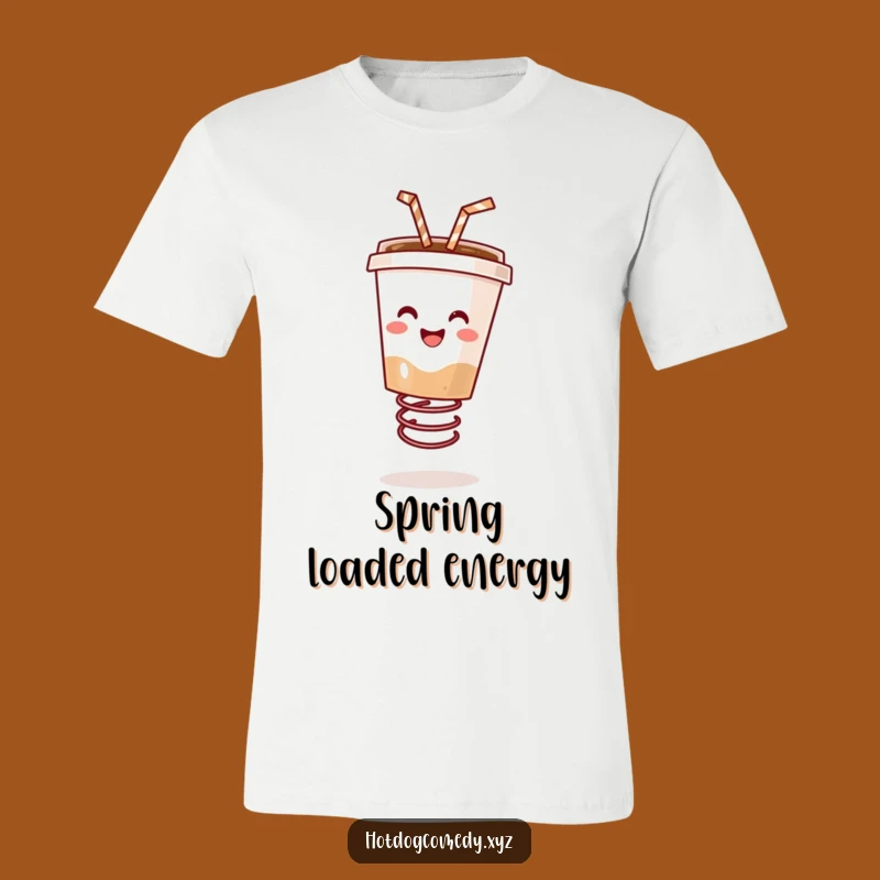 Funny Bouncing Coffee T-Shirt - Energetic Drink Tee for Daily Fun
