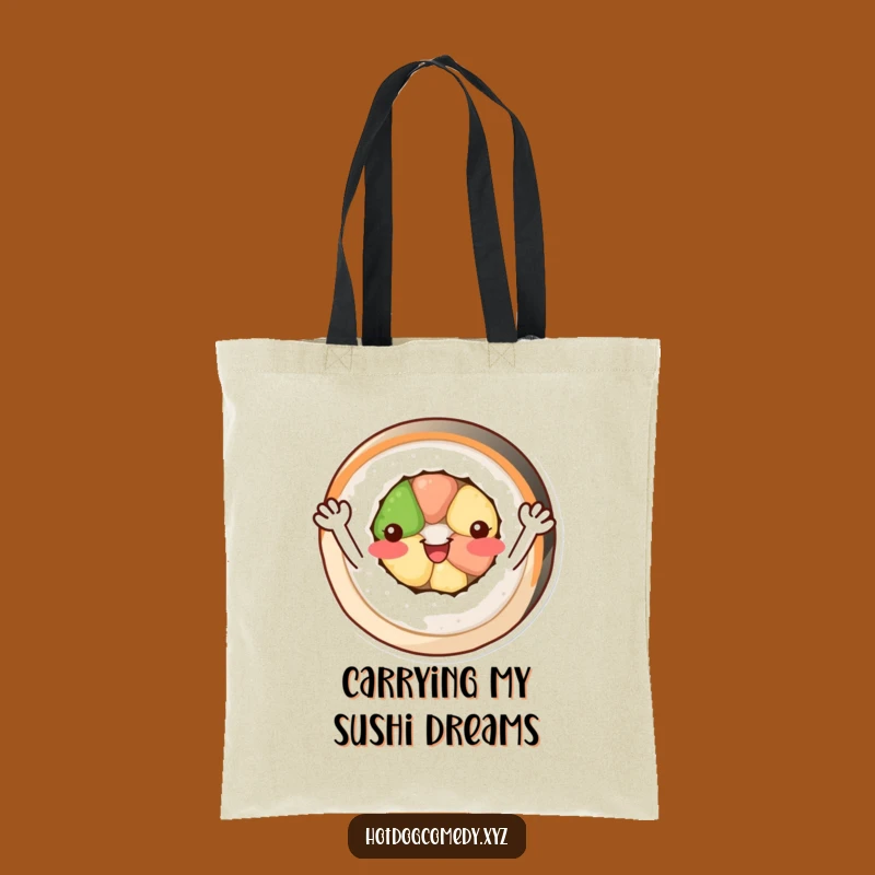 Funny Sushi Roll Tote Bag: Carry Your Happiness & Snacks