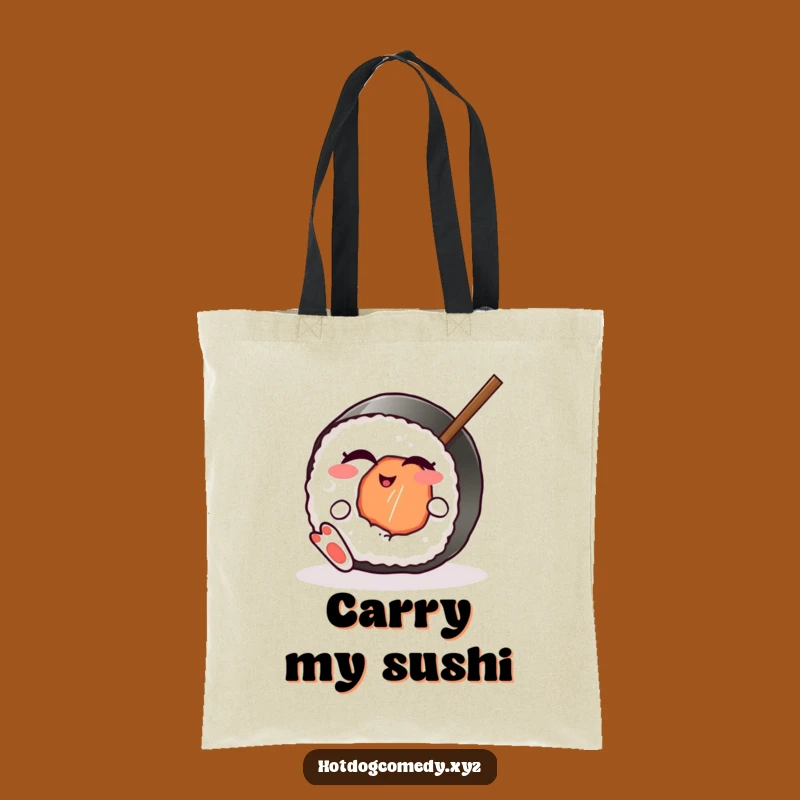 Funny Winking Sushi Tote Bag - Chic Japanese Food Carryall for Stylish Errands